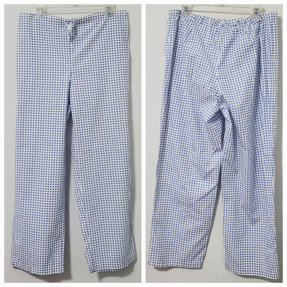 Brooks Brothers Blue and White Cotton Polka Pajama Set Women Medium - Picture 4 of 7